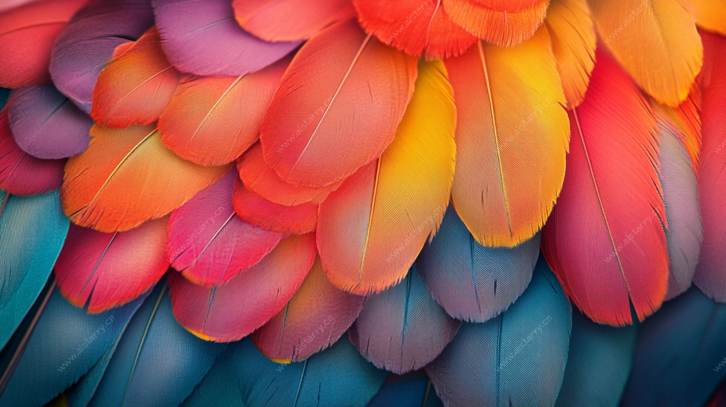 五彩斑斓的绚丽羽毛