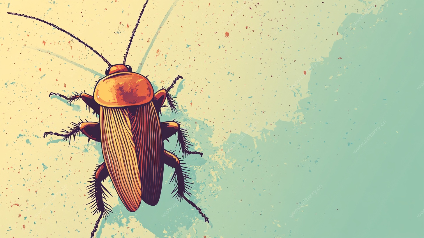 复古风蟑螂插画