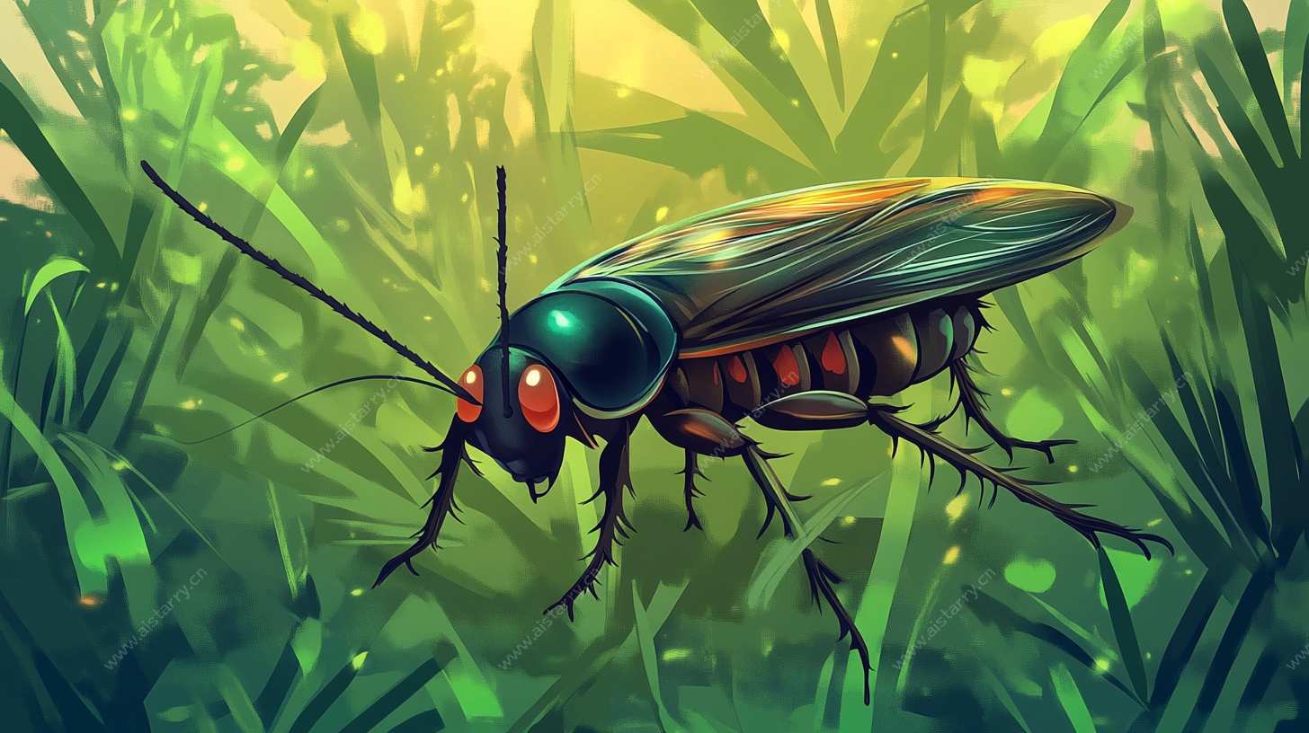 草丛中的斑斓昆虫