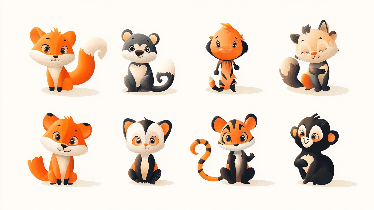 可爱萌趣动物卡通形象集