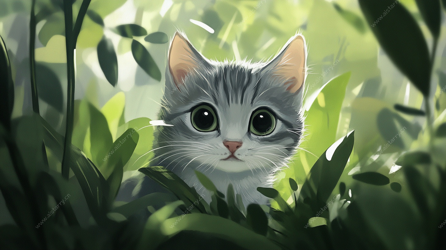 丛林中的萌系小猫咪