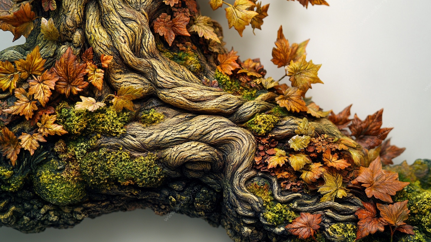 秋日树根艺术雕塑