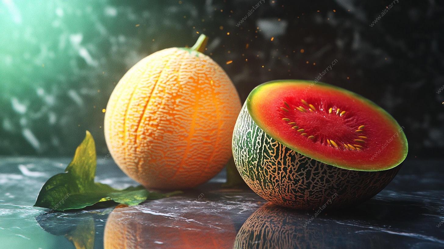 甜瓜西瓜静物摄影图