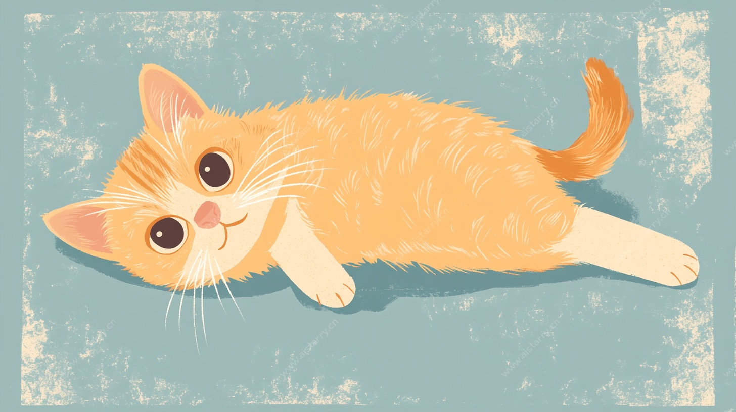 趴着的橘色可爱小猫