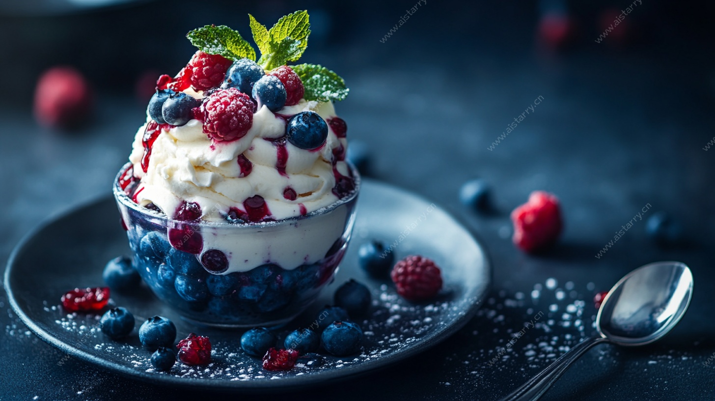 美味浆果奶油冰淇淋