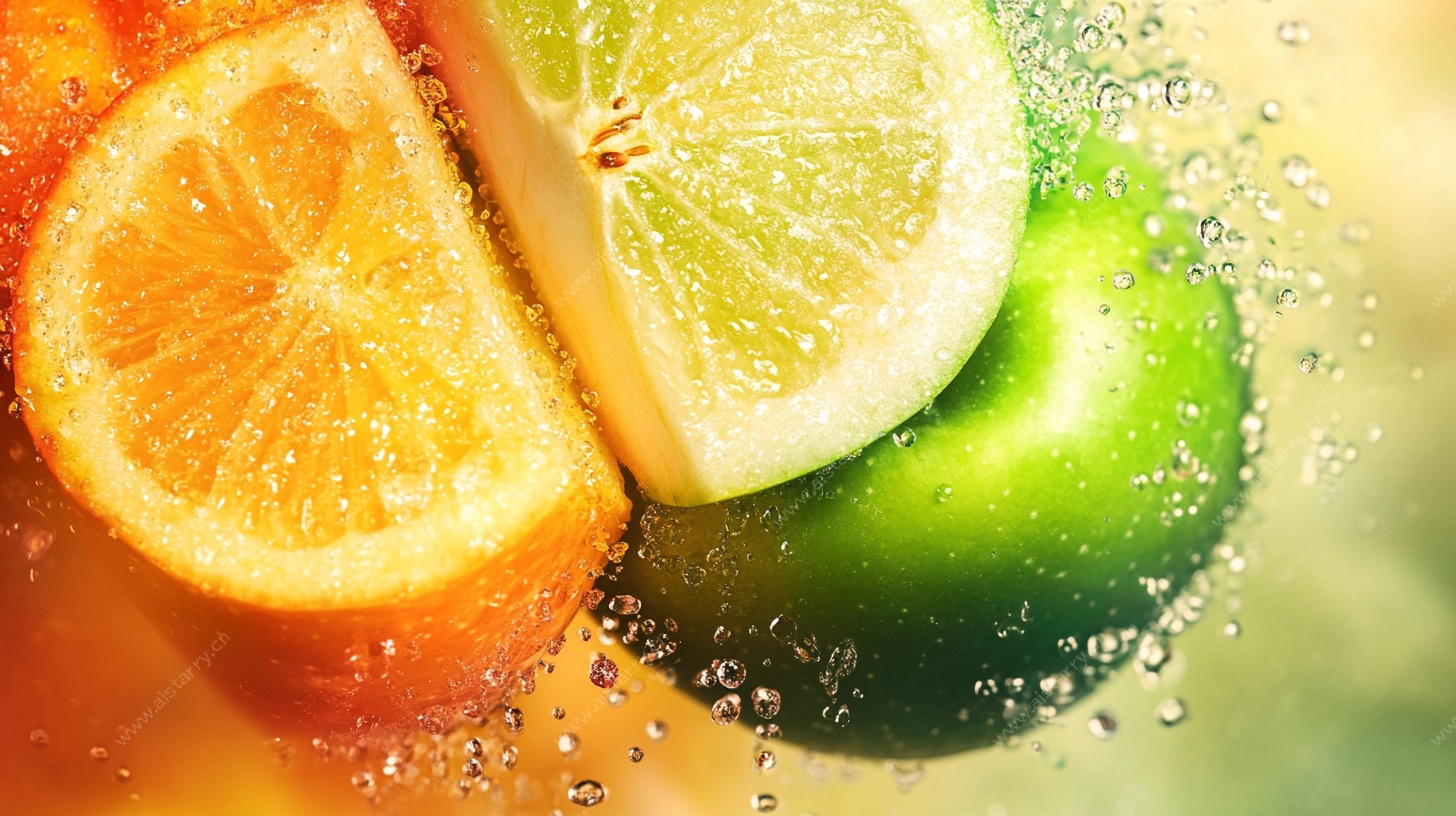 新鲜切片水果气泡图