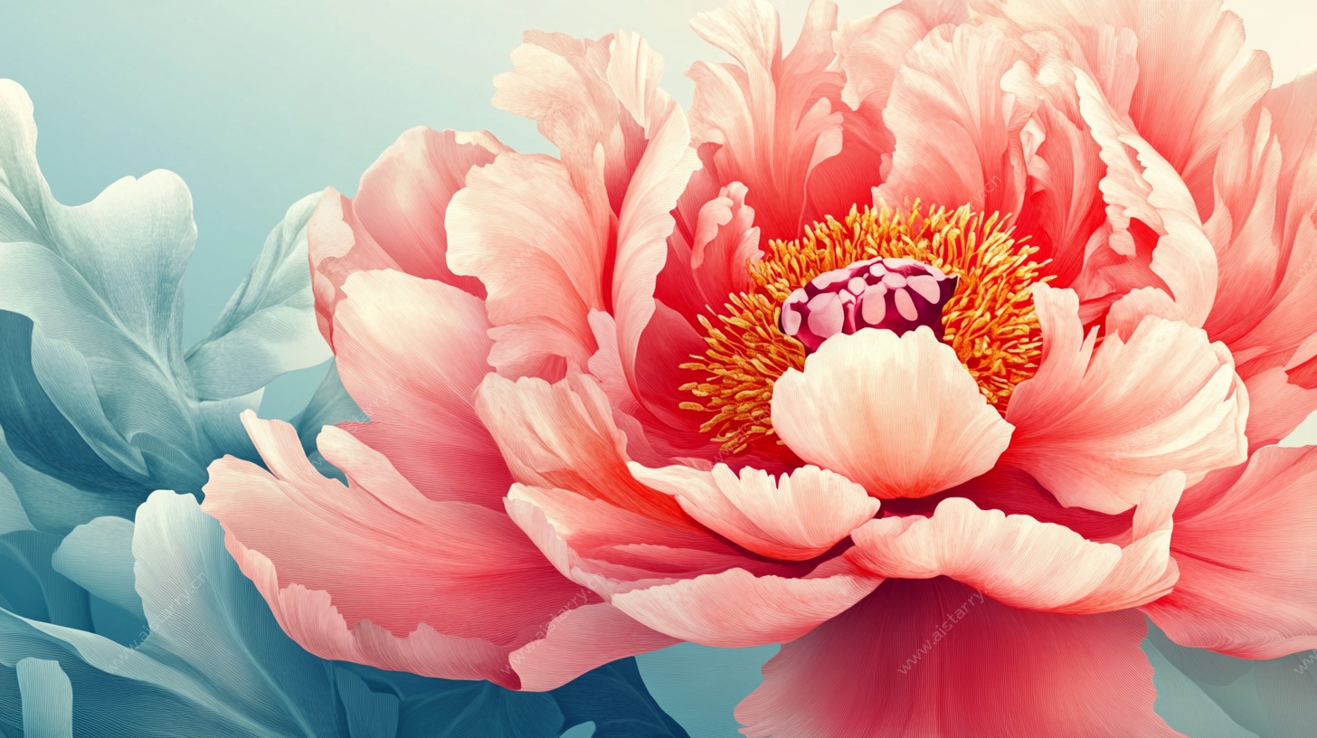 娇艳盛开的梦幻牡丹花