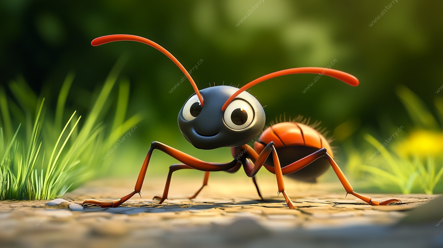 可爱卡通蚂蚁形象特写