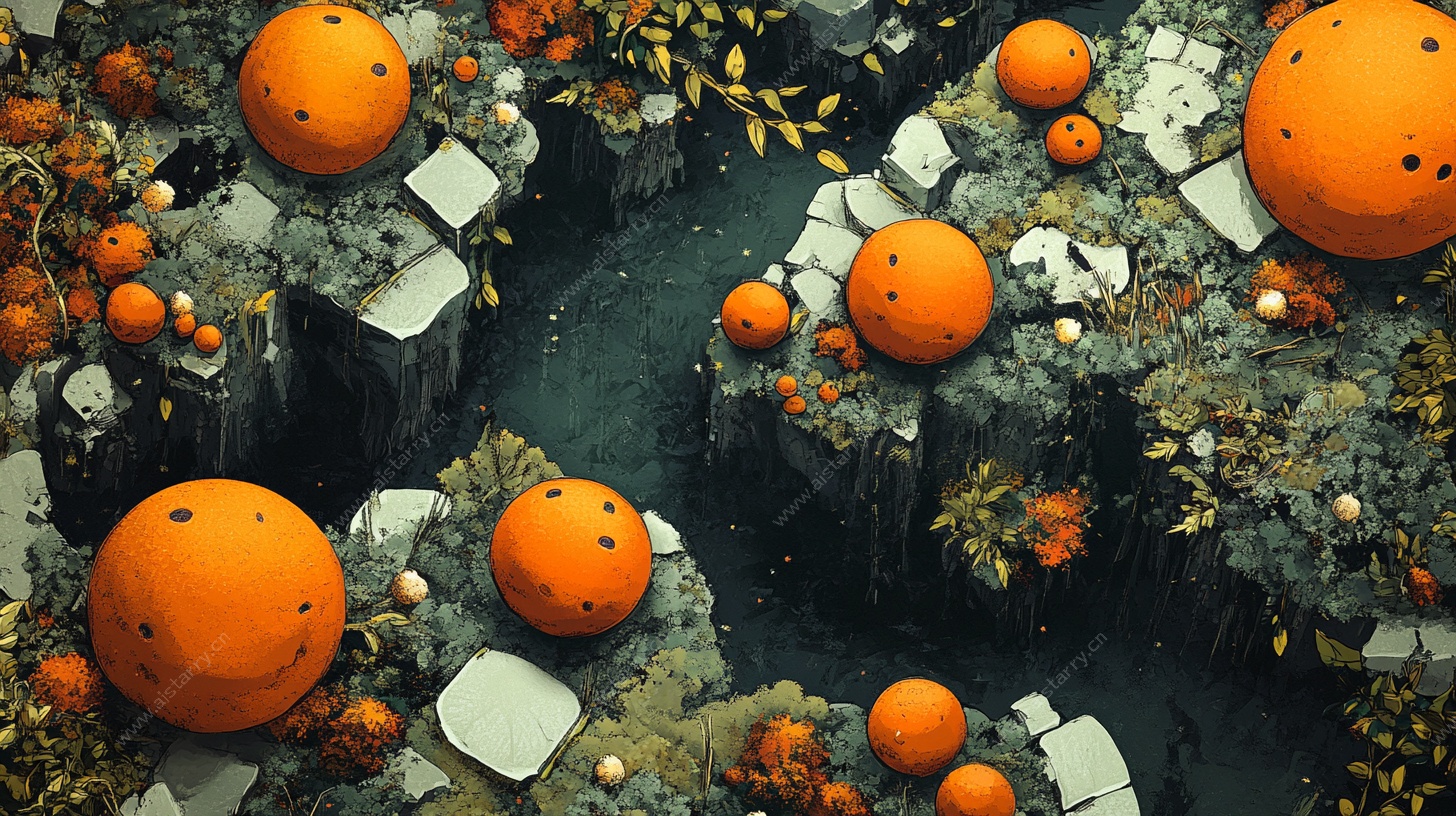 橙色星球奇幻景观