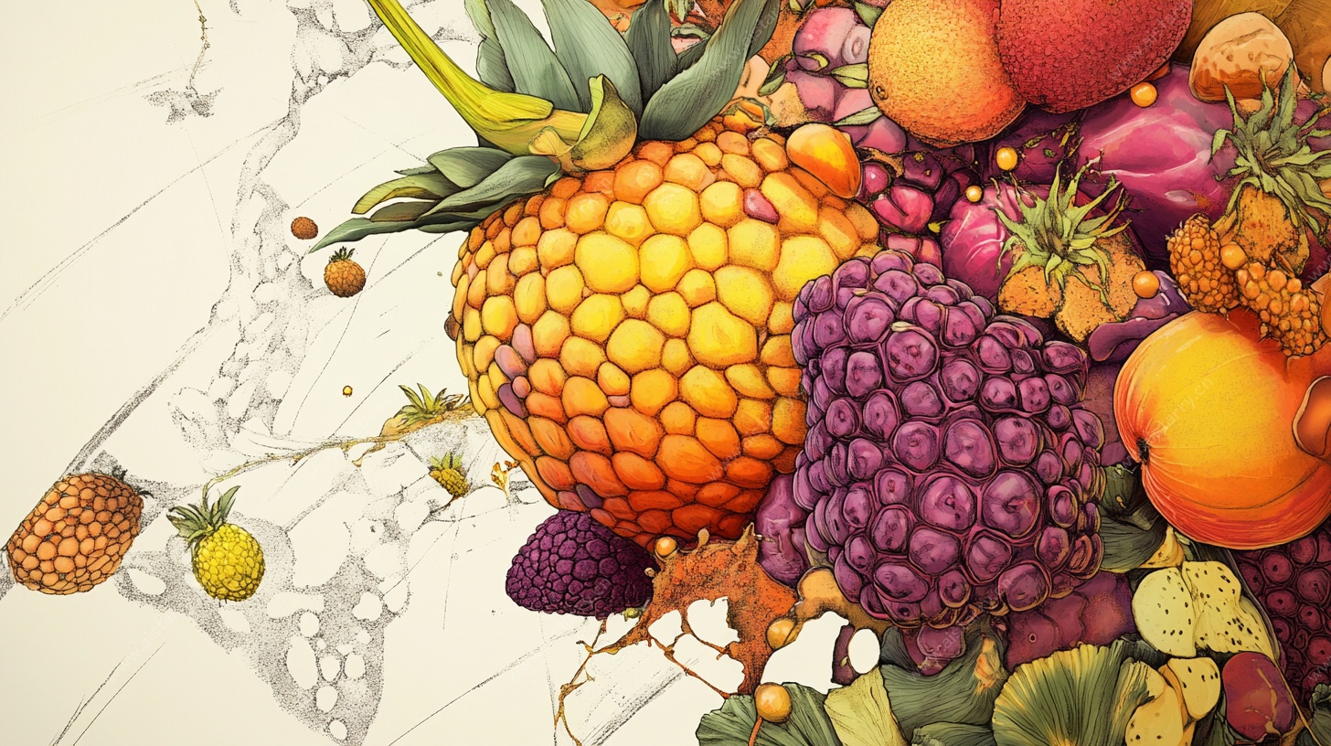 缤纷水果艺术插画