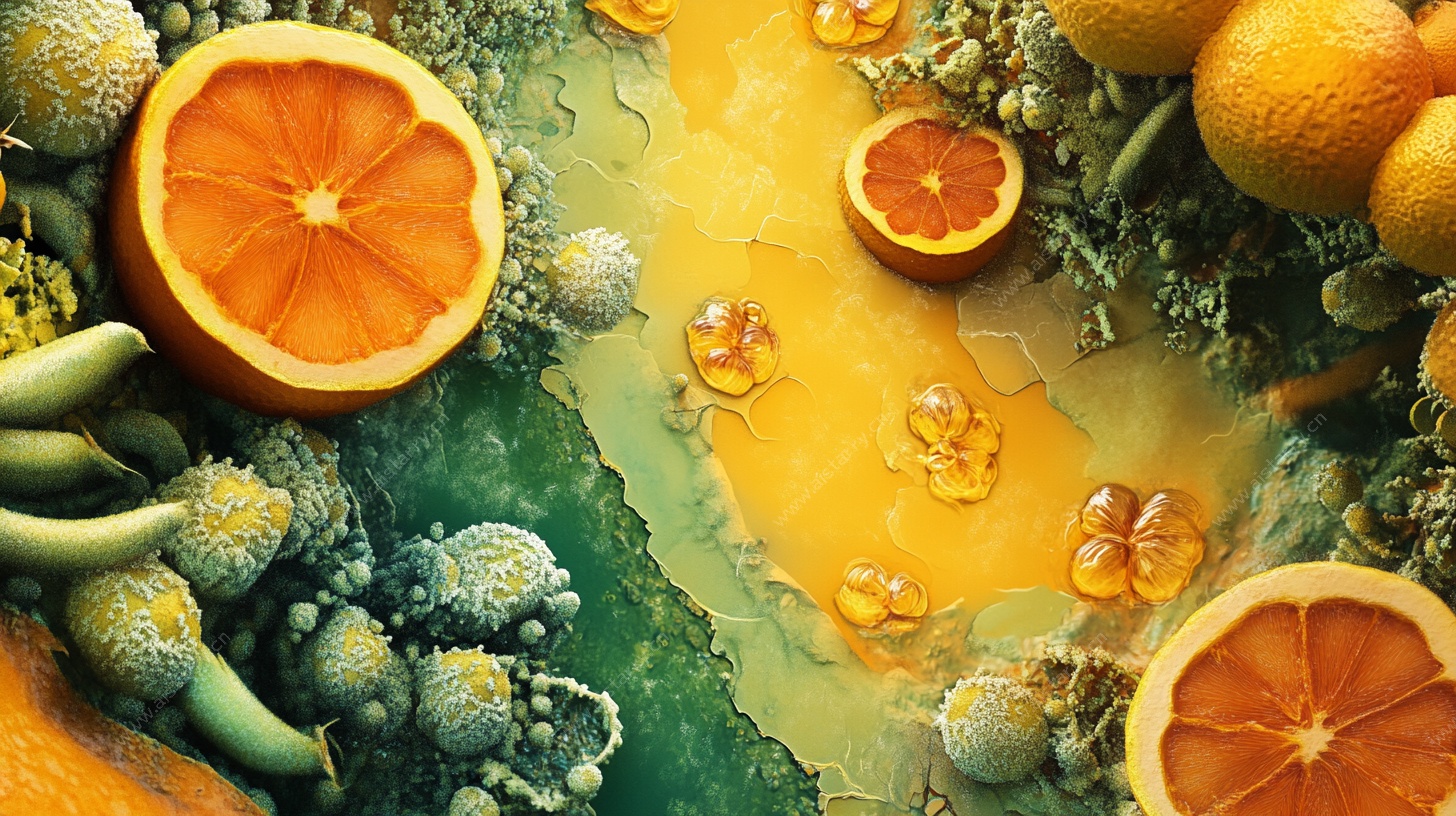 梦幻橙子微观艺术图景