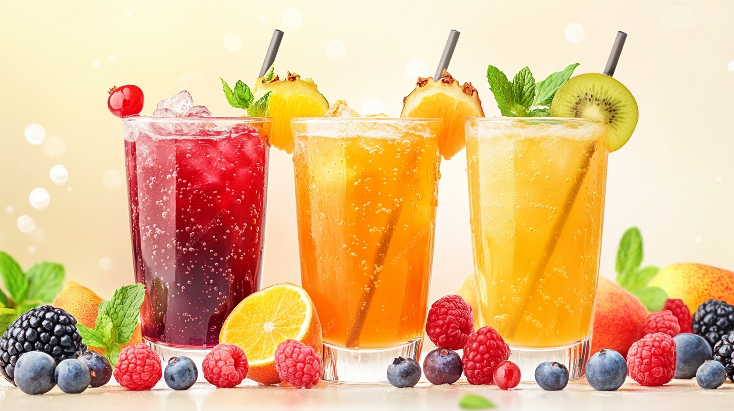 缤纷鲜果特调饮品展示