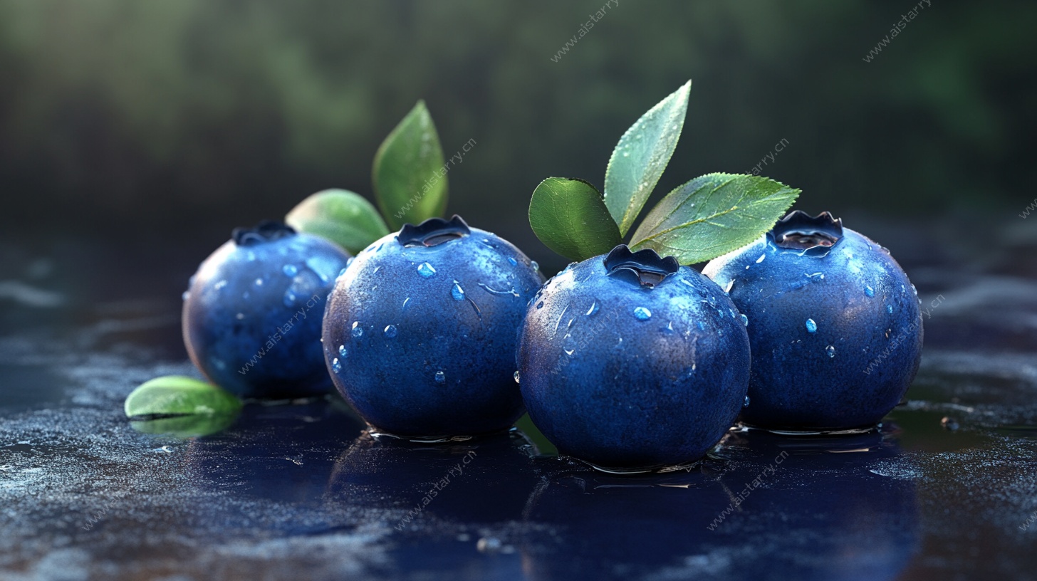 蓝莓静物特写