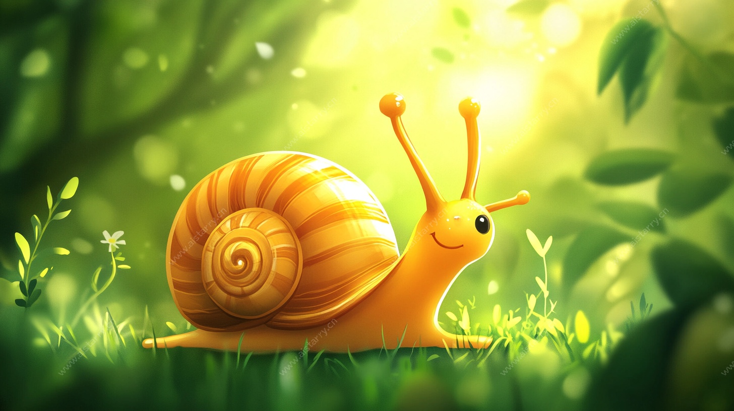 阳光下的可爱蜗牛