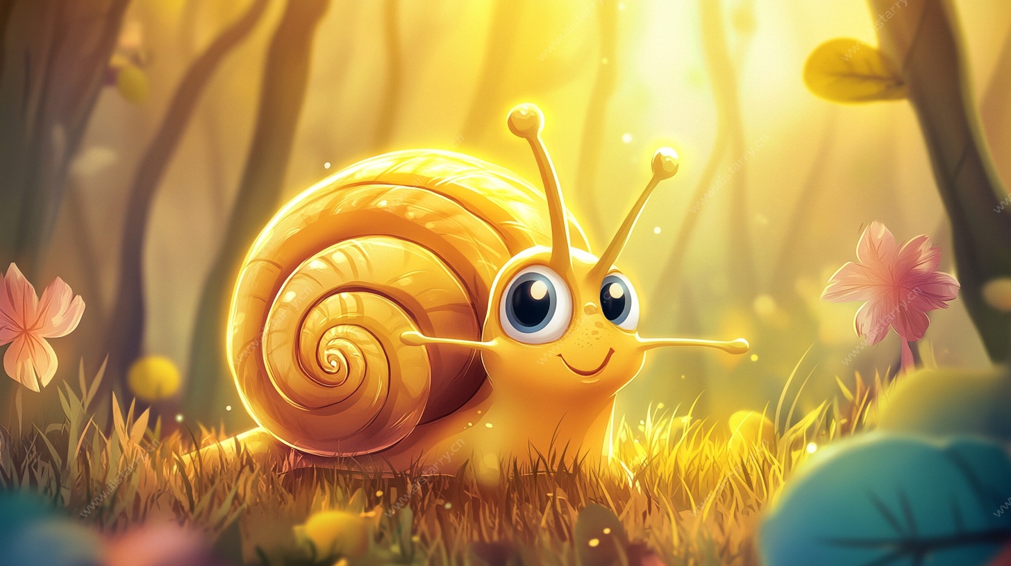 阳光下的可爱小蜗牛