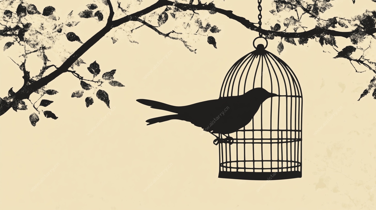 笼中鸟剪影
