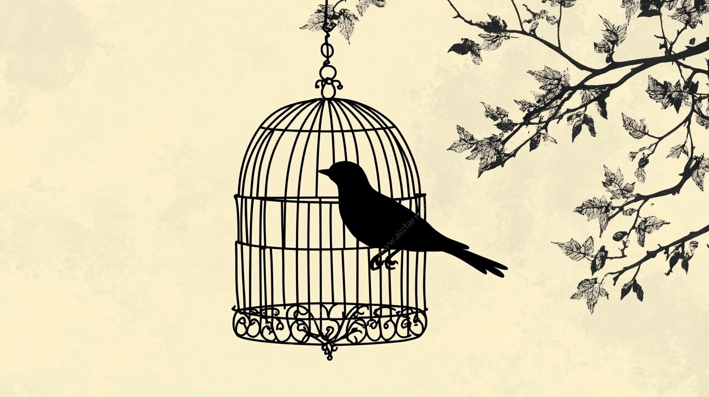 笼中鸟剪影