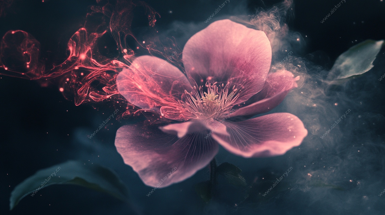 梦幻绽放的粉色花朵