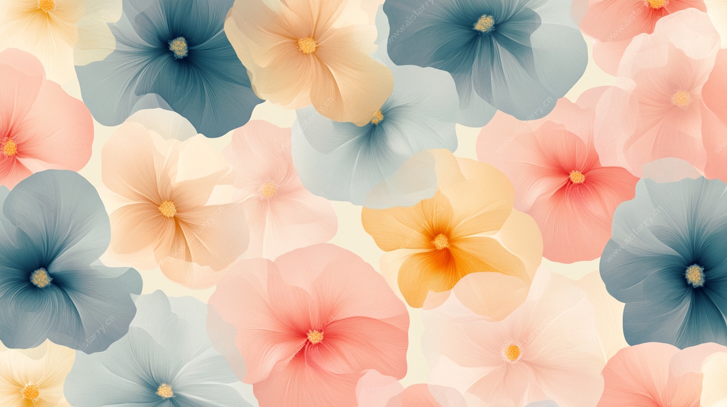 多彩花卉无缝图案背景