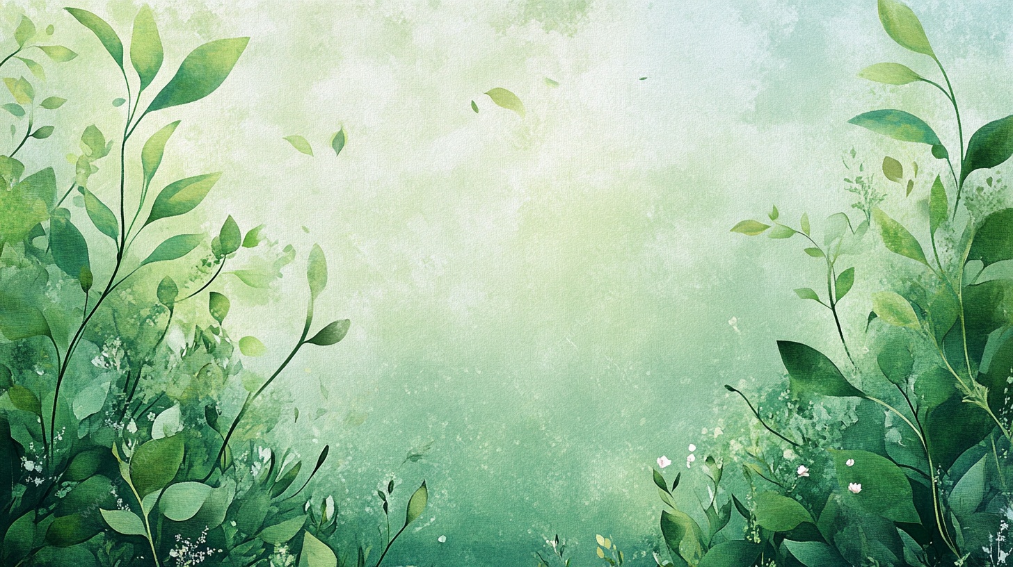 清新绿叶梦幻背景图