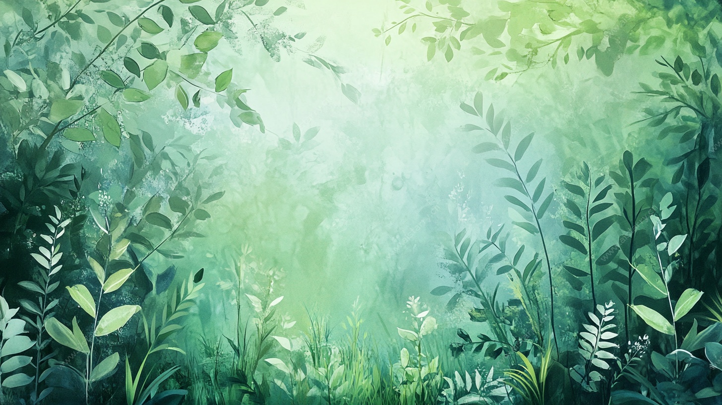梦幻绿意森林插画
