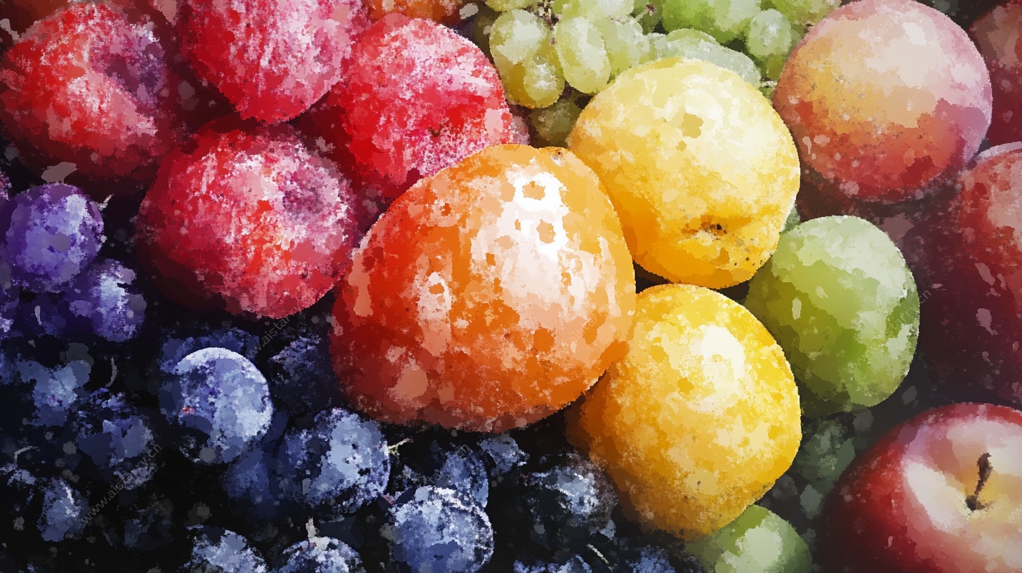水彩缤纷水果集合图