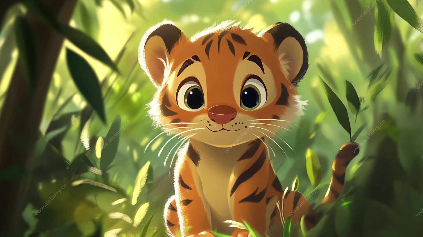 森林中的可爱小老虎