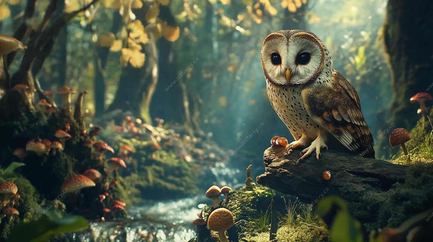 森林中的猫头鹰精灵