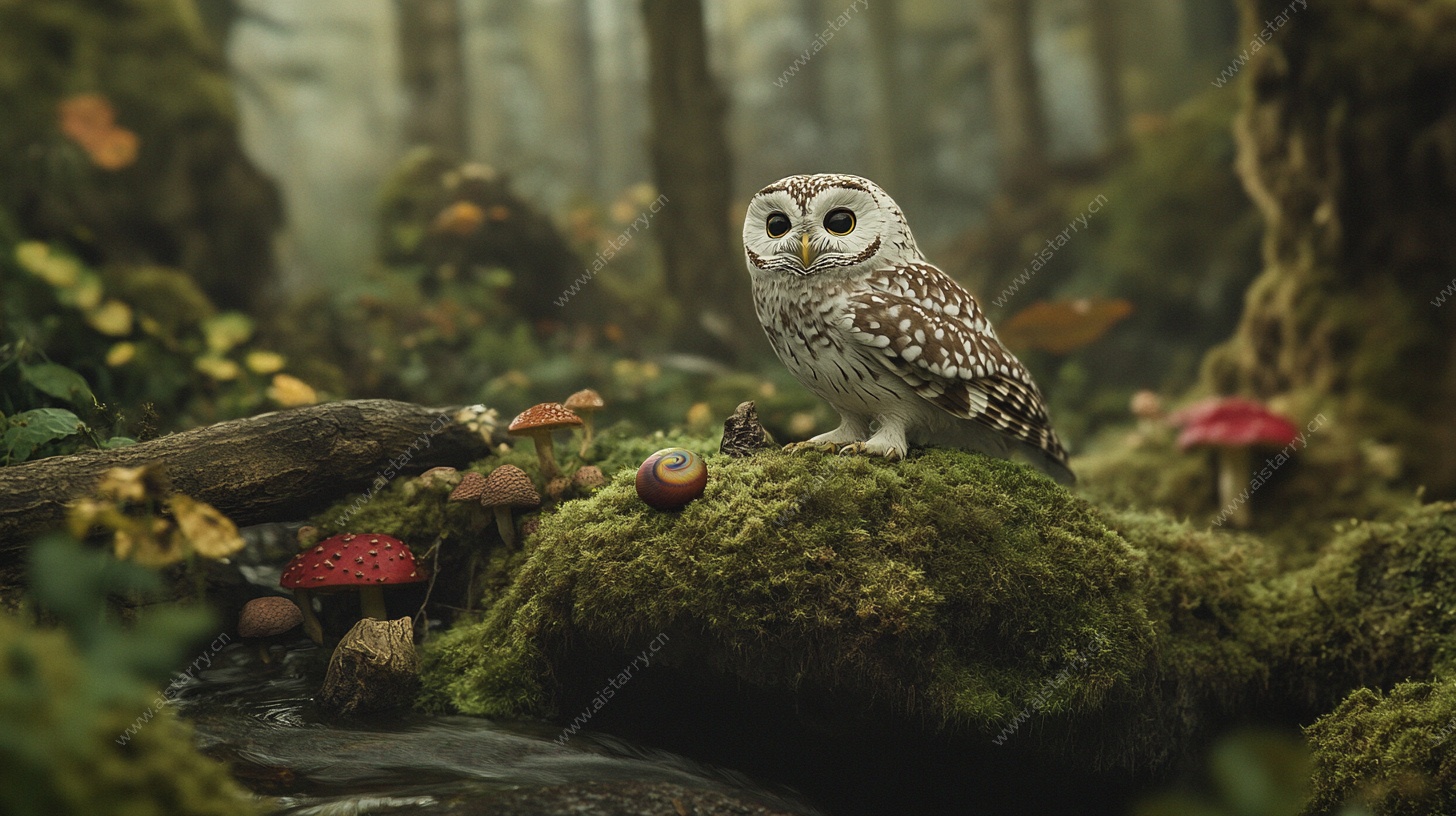 森林中的猫头鹰精灵