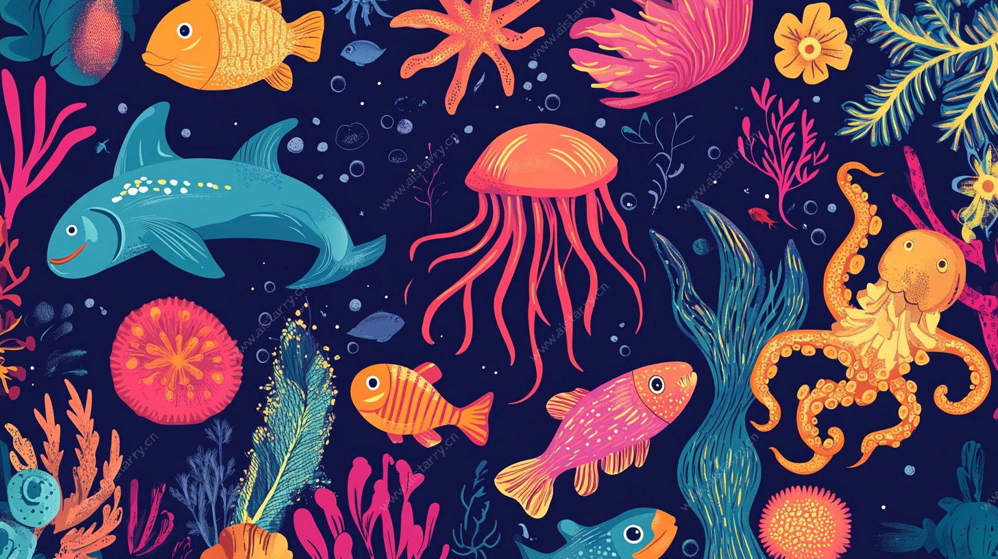 海底奇幻生物插画