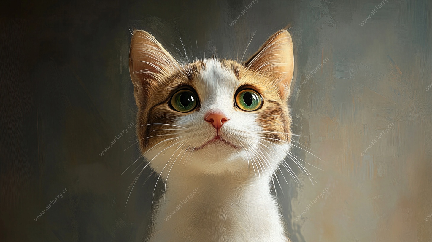 可爱三色猫咪特写