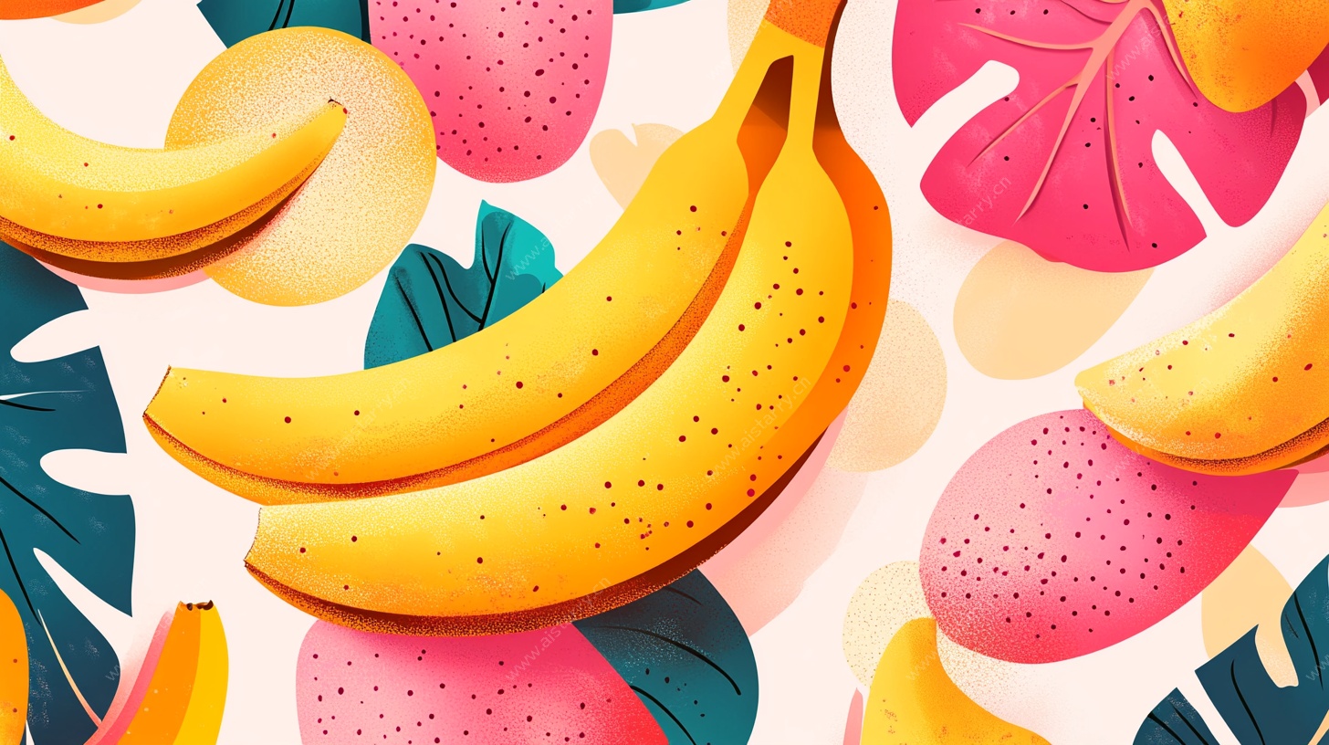 热带水果缤纷插画图案