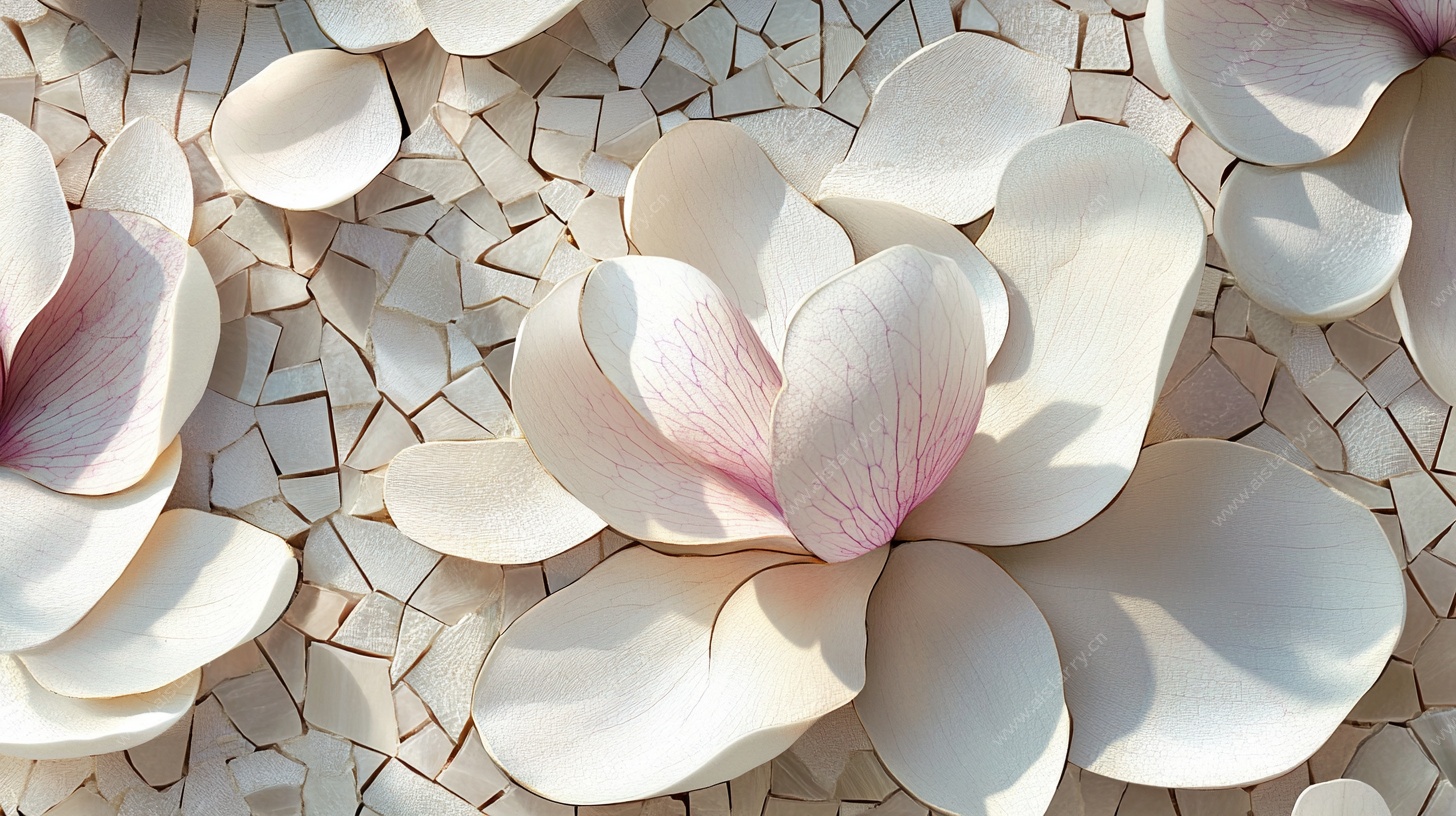 玉兰花马赛克艺术图案