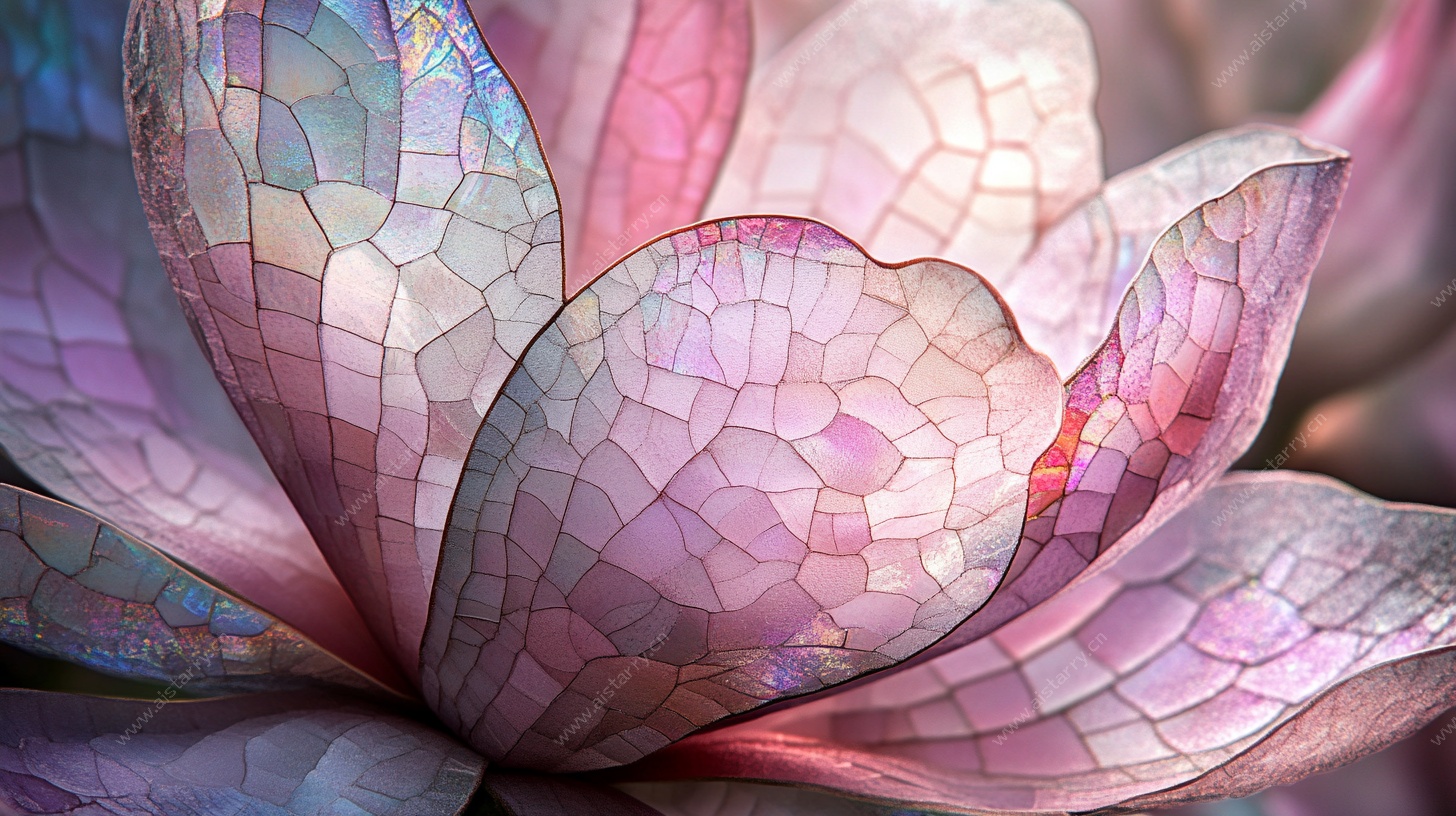 梦幻马赛克风格莲花特写