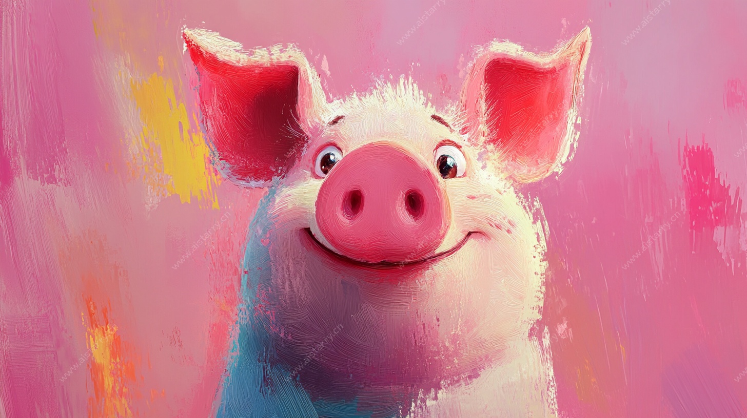 可爱粉猪卡通头像