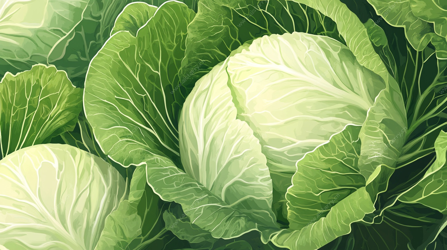 翠绿卷心菜 清新蔬菜图