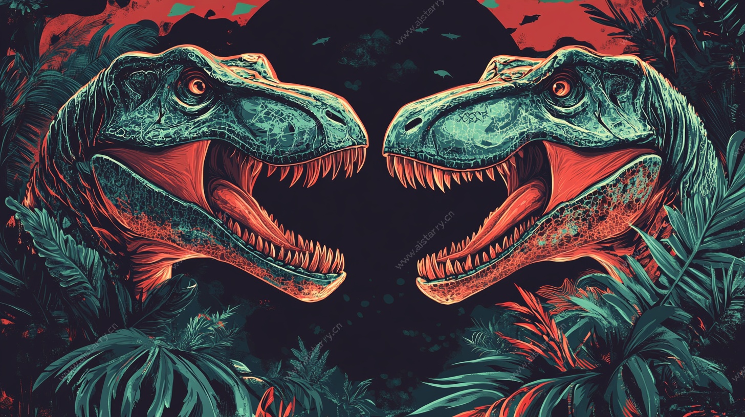 对峙的双霸王龙