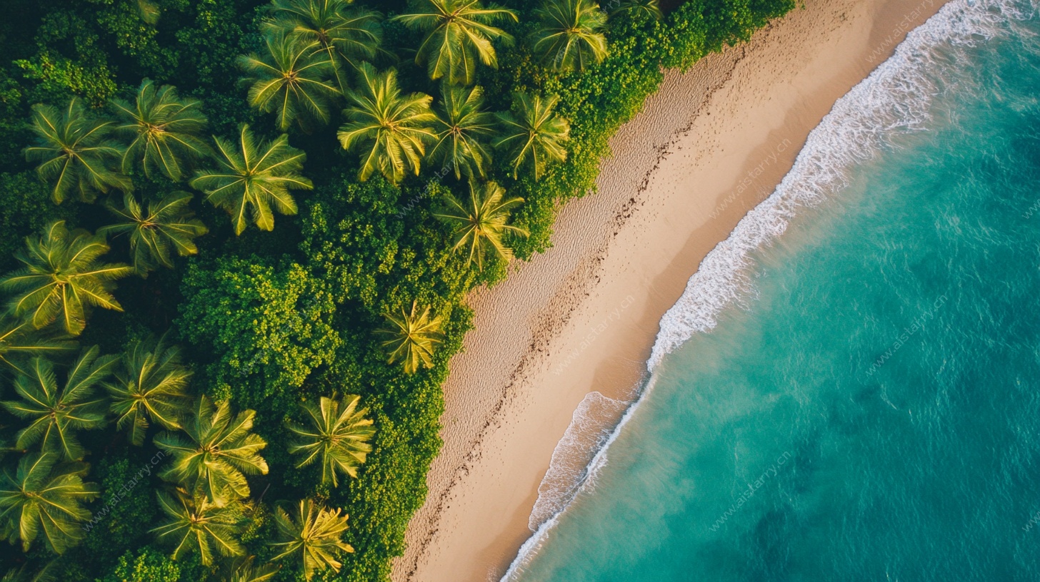 热带海滨俯瞰图