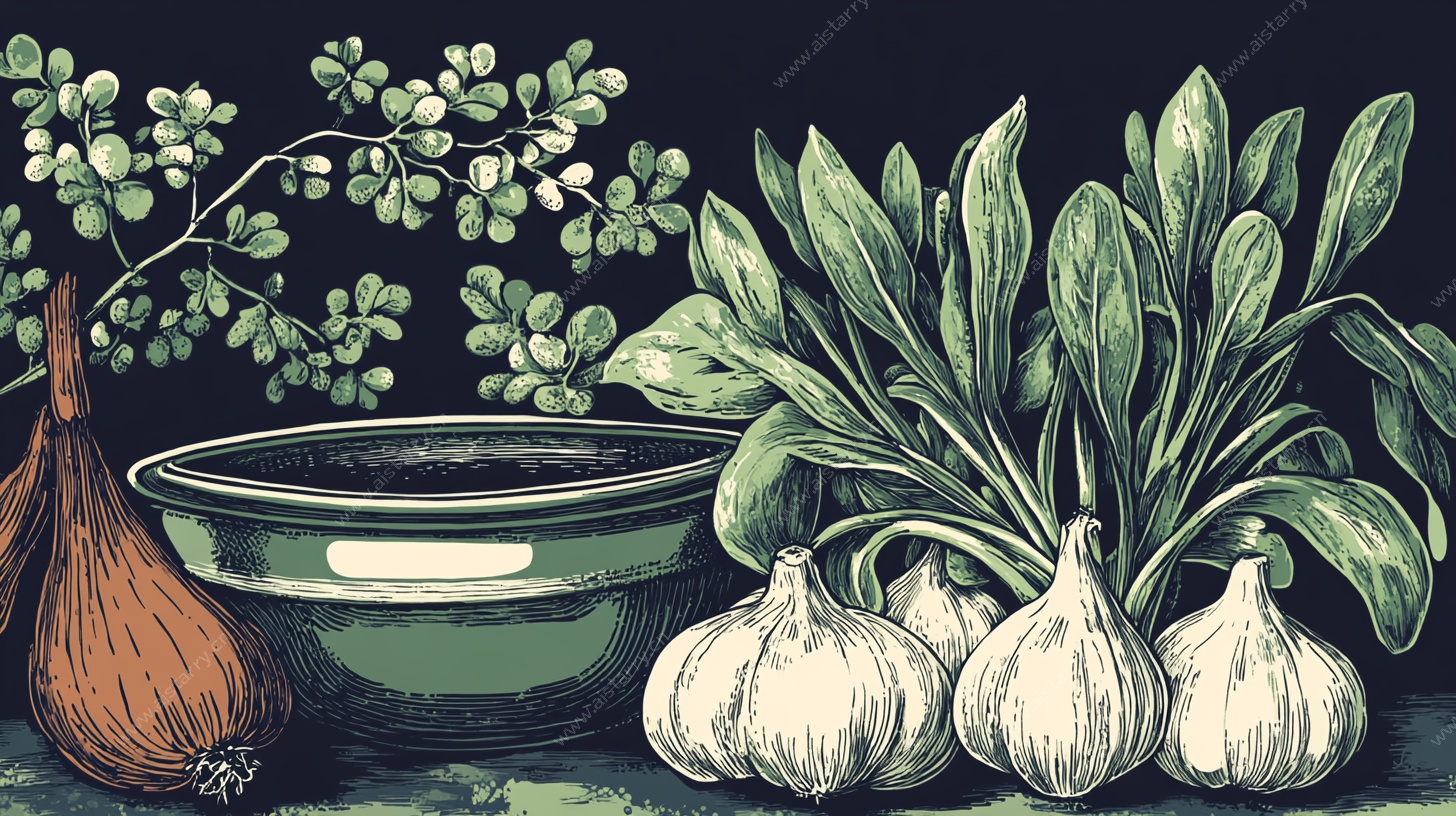 手绘静物蔬菜插画