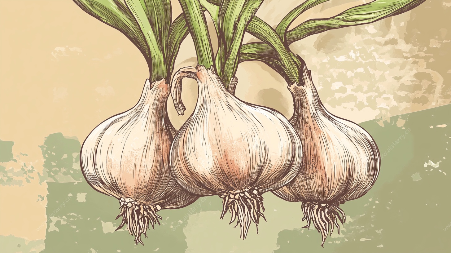 手绘大蒜插画