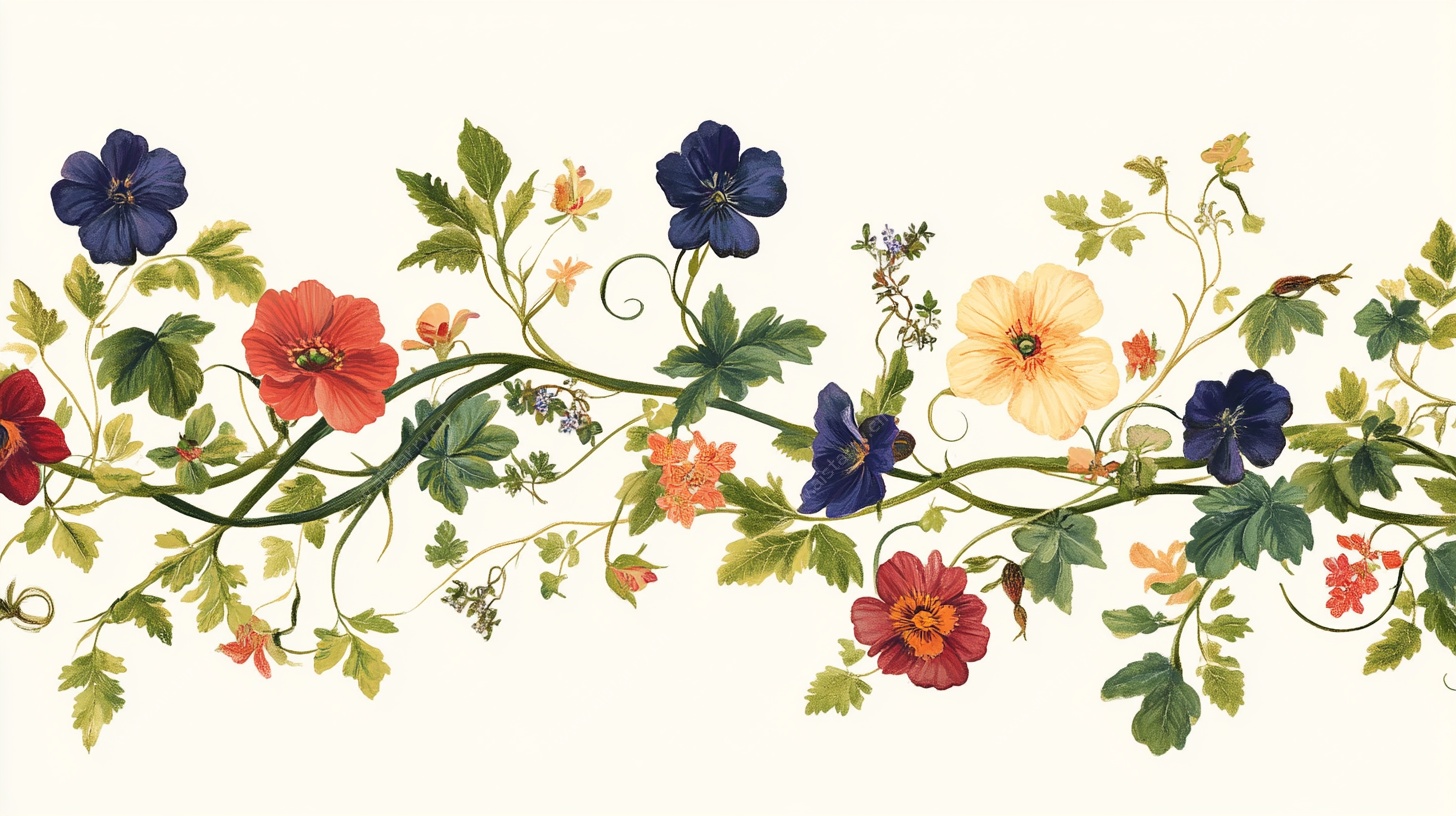 花卉藤蔓装饰图案