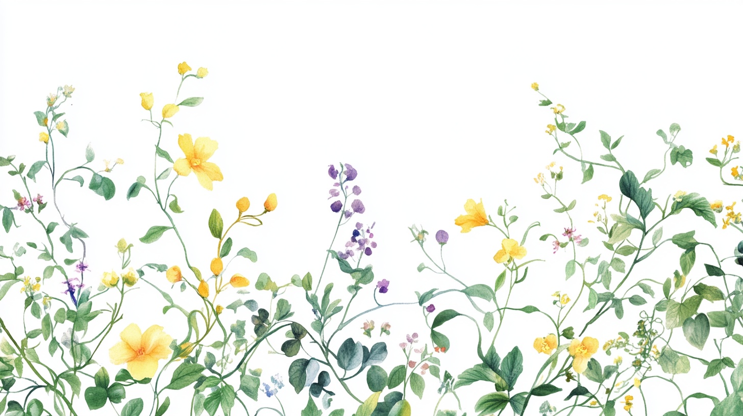 手绘花卉植物装饰图案