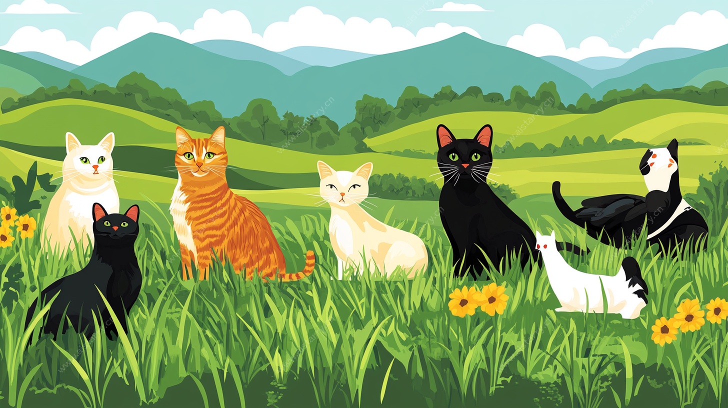 田园中的可爱猫咪群像