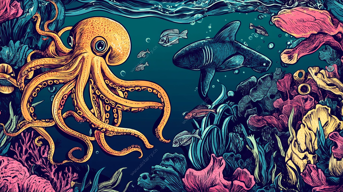海洋奇幻生物插画