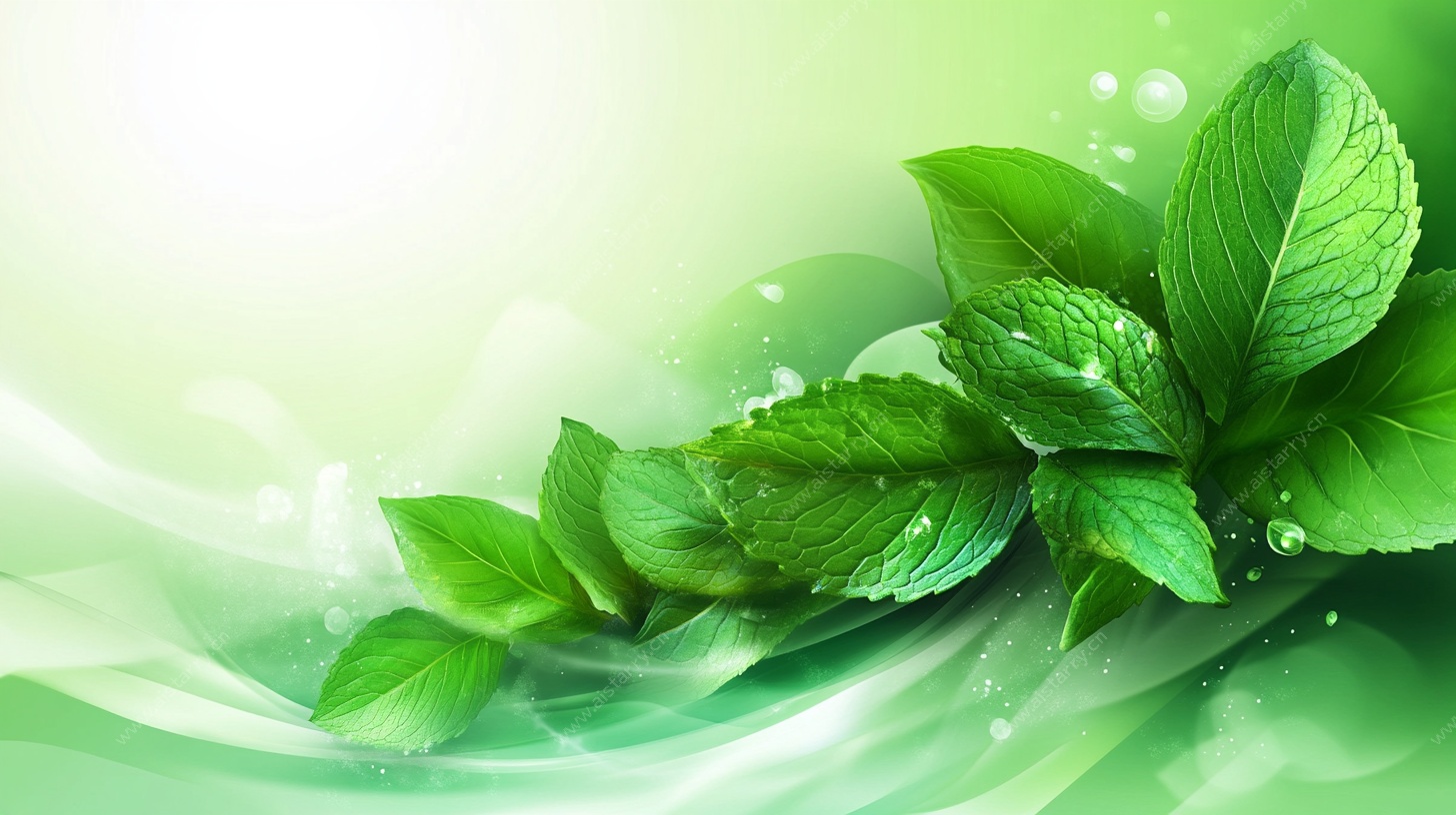 清新绿叶梦幻背景图