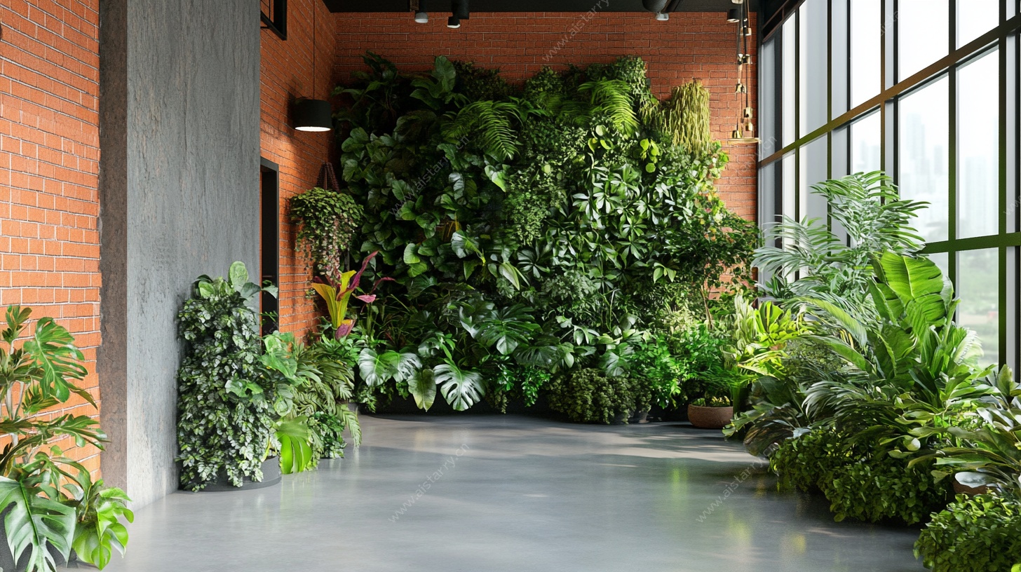 室内绿植墙景观一角