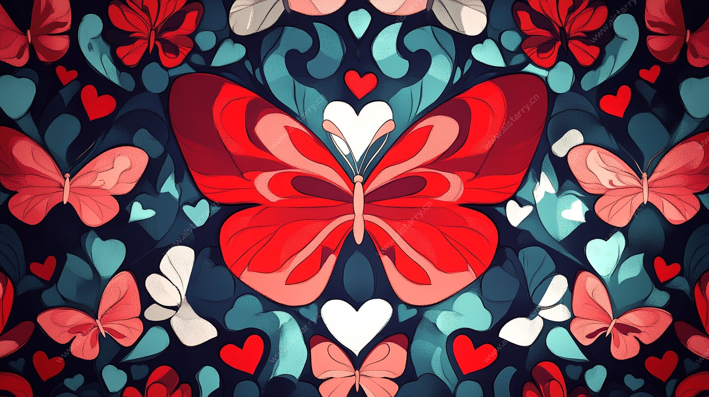 红蝶心韵图案