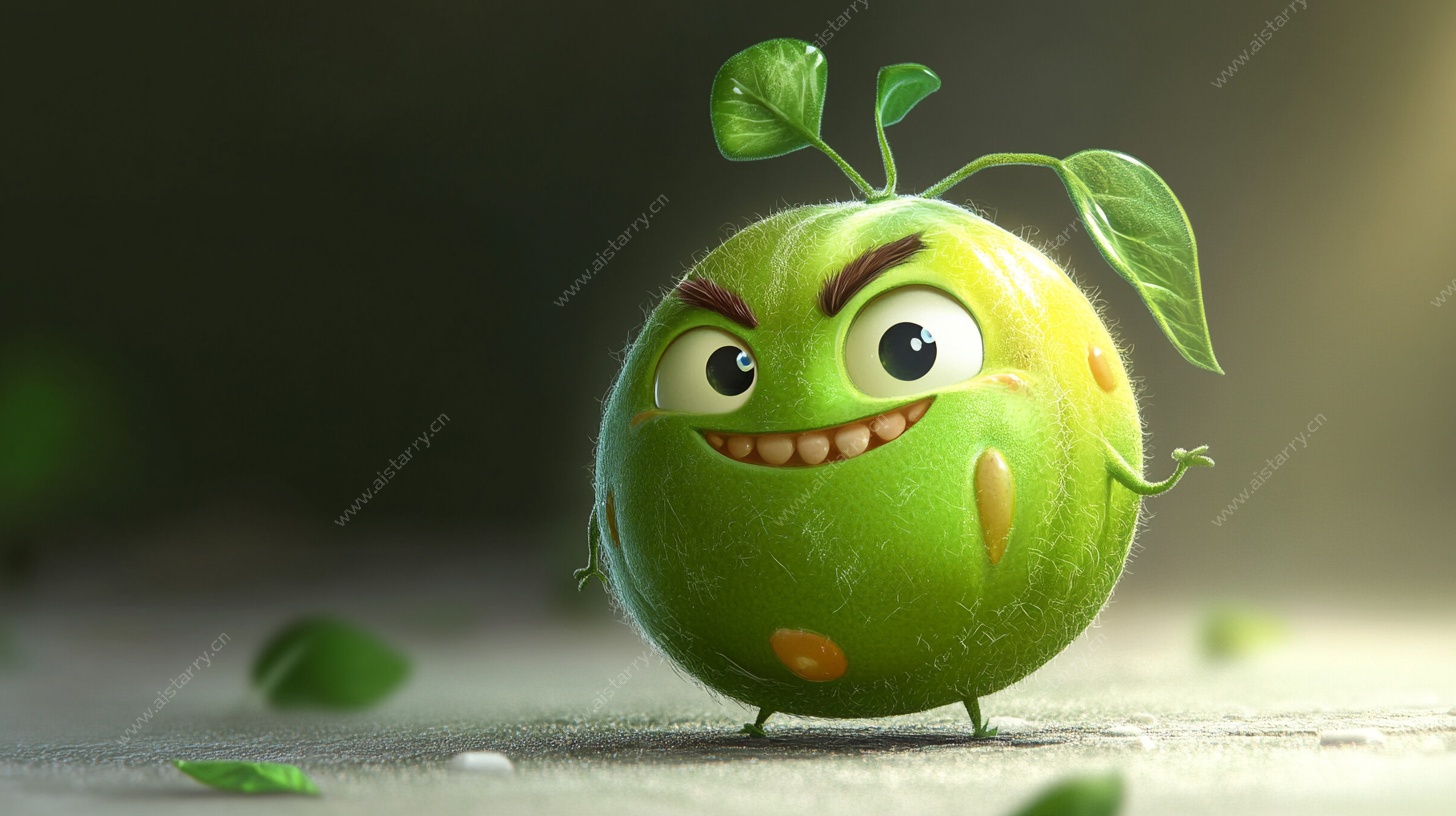 可爱拟人化青苹果形象