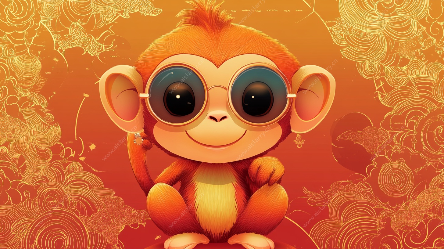 时尚萌猴贺岁图