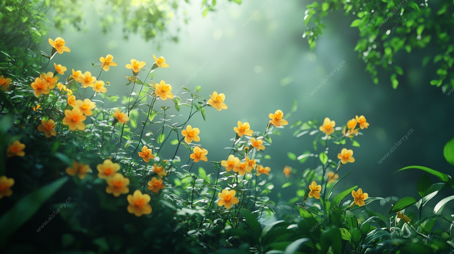 阳光下的烂漫黄花